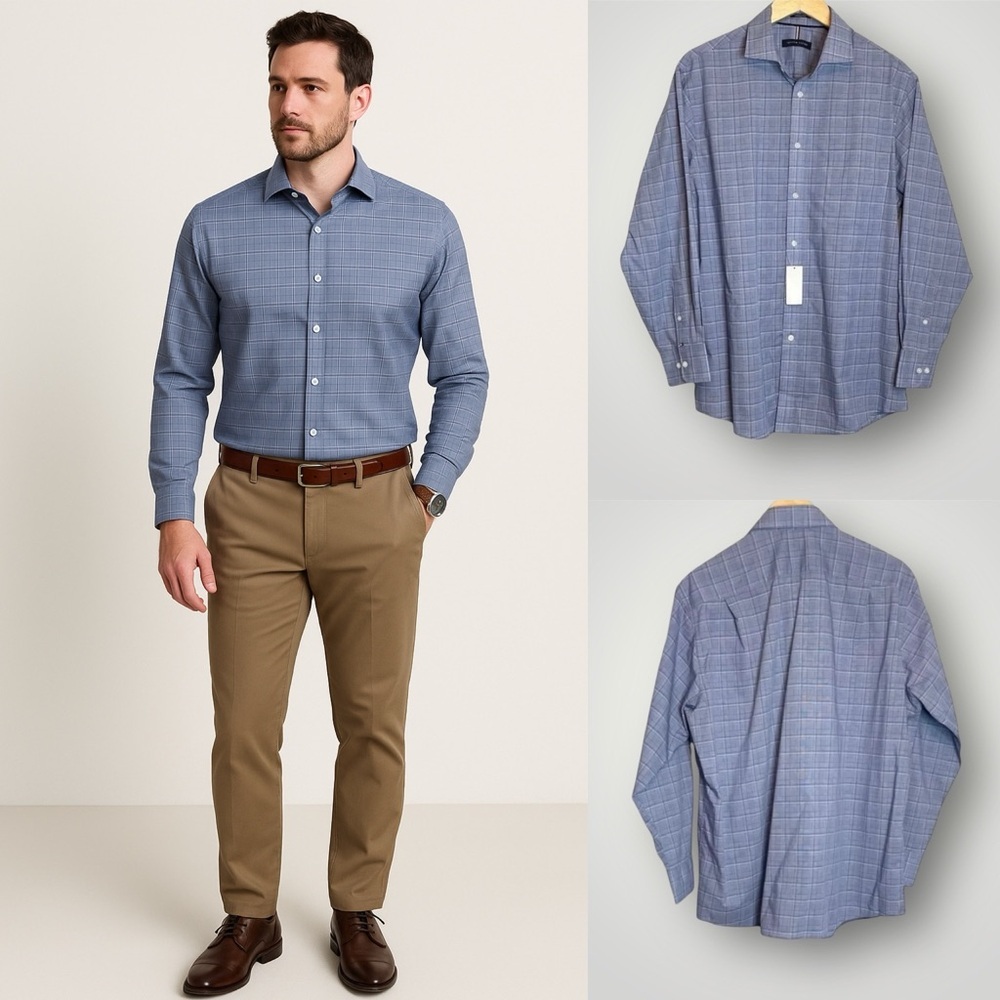 𝅺Tommy Hilfiger | Plaid Button Front Shirt Long Sleeve Regular Fit Wrinkle Free